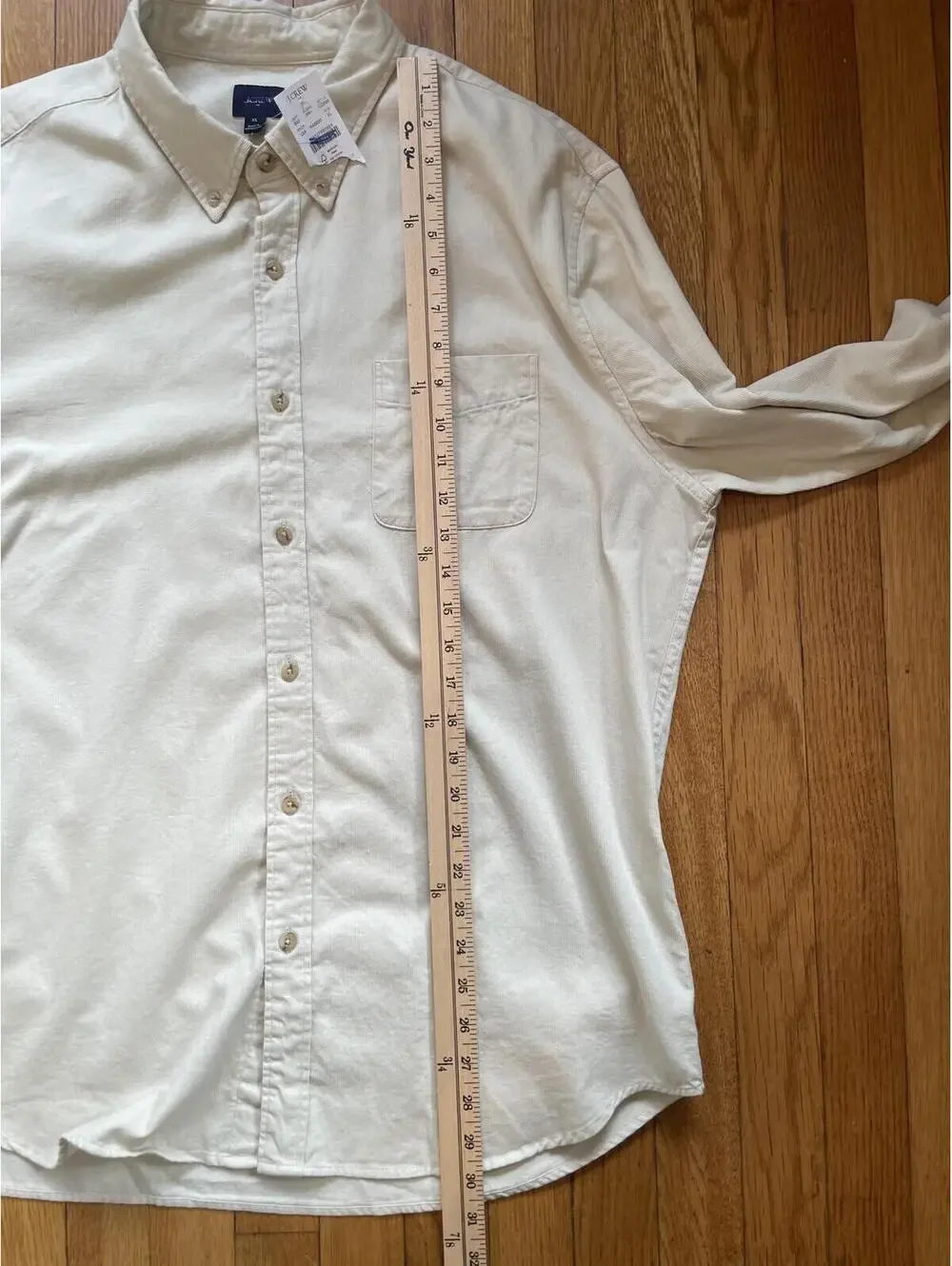 J. Crew Men's Corduroy Shirt Beige Cream XL Long Sleeve New With Tags